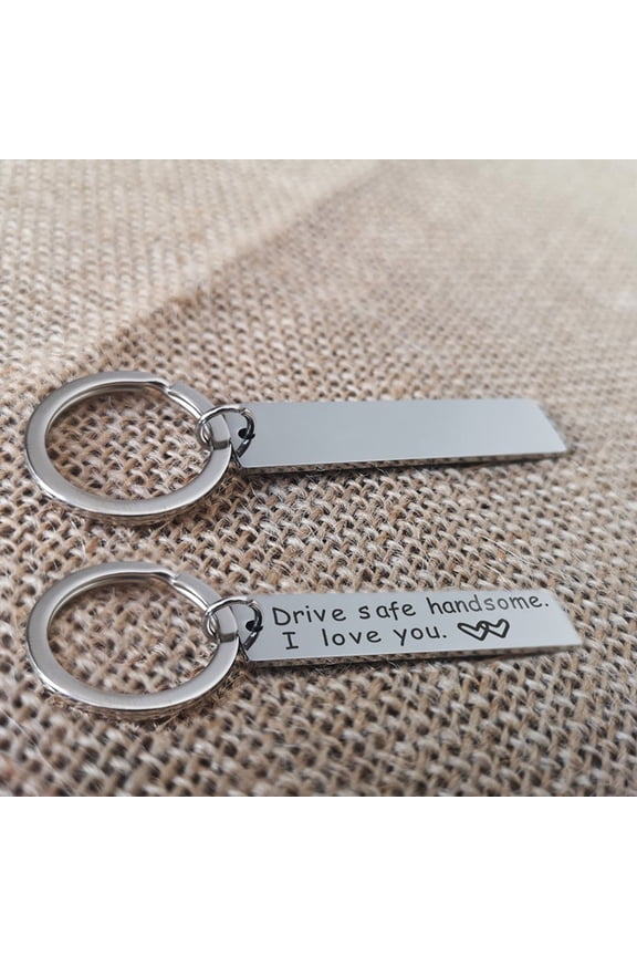 Stainless Steel Couples Keychain , Scratch-Resistant Key Holder, 1 Pack