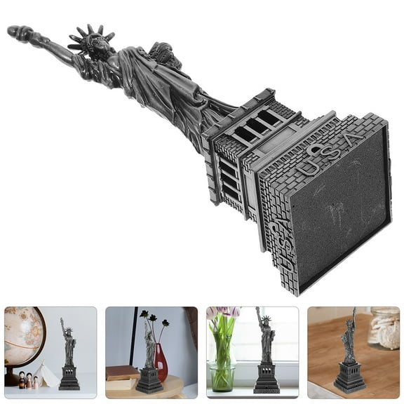 PAMINGONO Statue of Liberty Metal Decor Grey Desktop Statue of Craft Garden Ornament for DIY