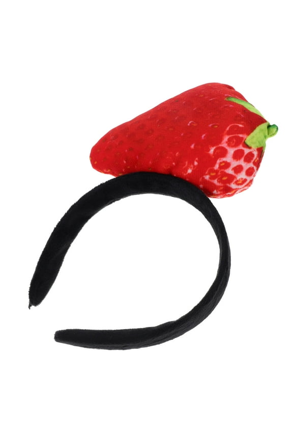 Strawberry Shape 1Set Cute Headbands for Headdress Photo Prop and Daily Use Multi Color Cloth Material