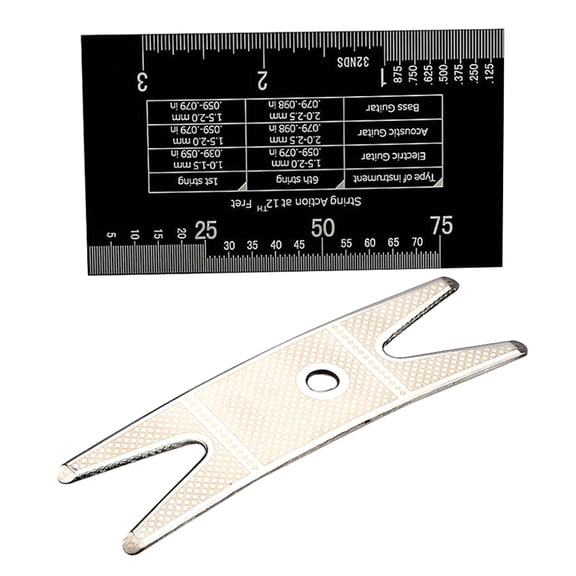 PAMINGONO String Height Measuring Rulers 1 Set Precision Design Rectangular Stainless Steel for Guitar Violin
