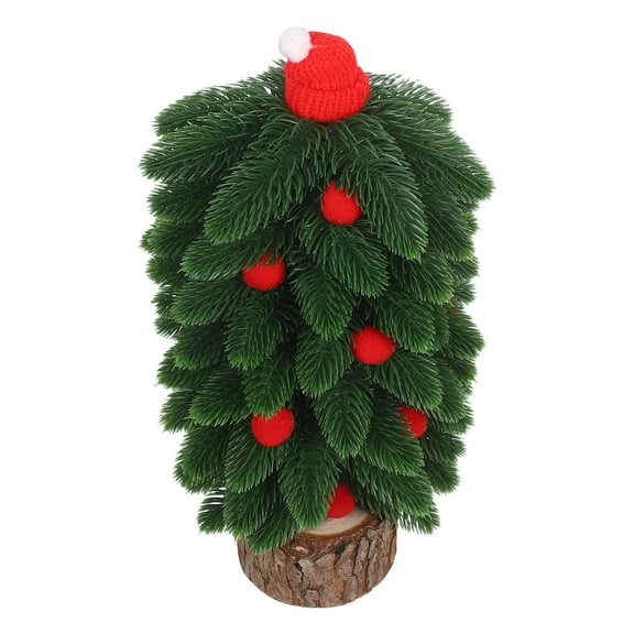 PAMINGONO Green Mini Tabletop Christmas Tree, Plastic Holiday Decor for Festive Home, 1 Set Seasonal Decoration