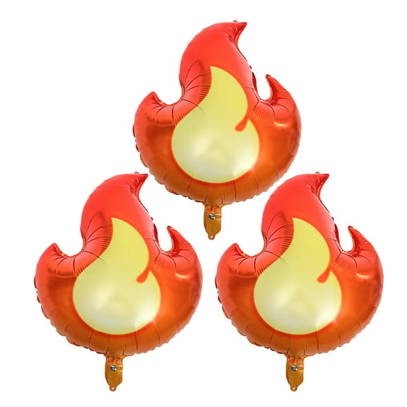 PAMINGONO Theme Party Balloons 3Pcs Flame Shaped For Boys Birthday Decorations