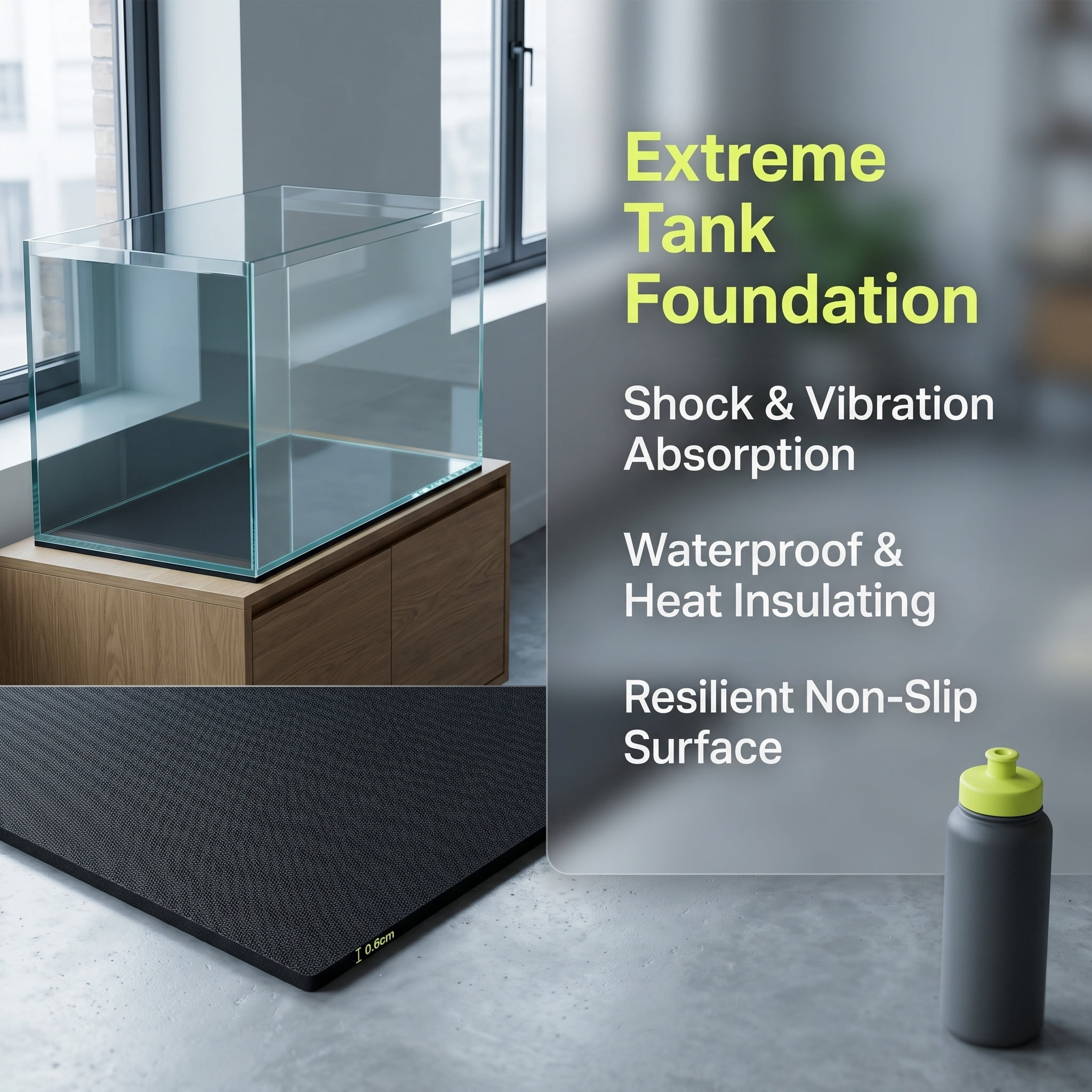 Theack Fish PAMINGONO Thick Fish Bottom Pad, Foam Aquarium Mat for Shock Absorption ...