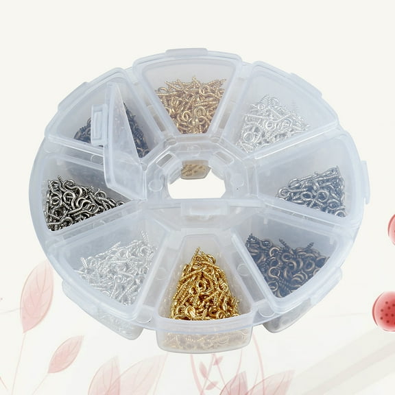 PAMINGONO Assorted Color Threaded Screw Eye Hooks for Handmade Crafts, Corked Bottle Charms, Easy to Use Pins