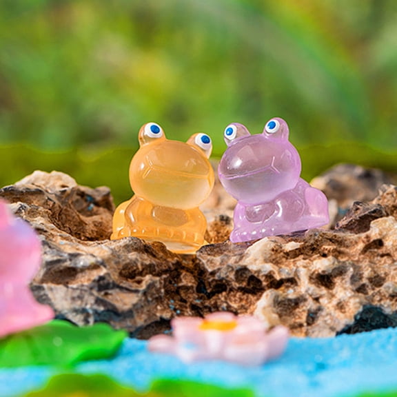 PAMINGONO Tiny Frogs Resin Figurines Adorable Office Table Decor Assorted Color 6Pcs