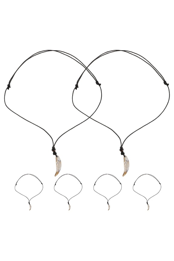 Tooth Pendant Necklace Multicolor Acrylic Statement Accessory for Men 6Pcs