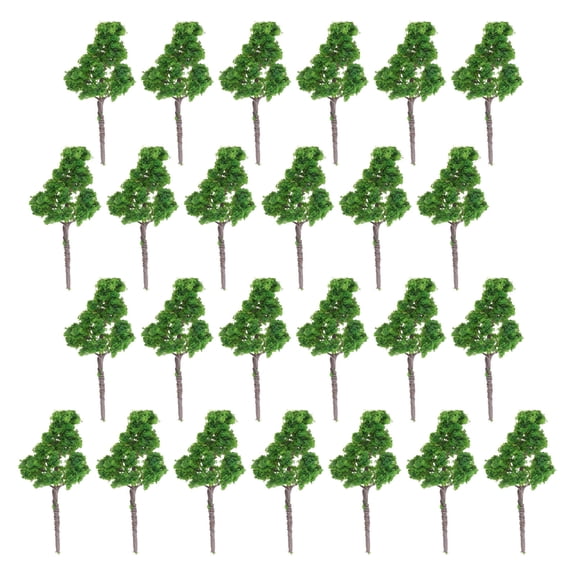 PAMINGONO Track Scene Accessory Tree 25Pcs Mini Tree Set Green Plastic For Kitchen