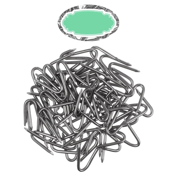 PAMINGONO 70Pcs U Nails for Wood with Rust Resistant Iron Material for Fence and Cable Fixing