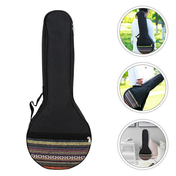 PAMINGONO Ukulele Banjo Carrying Case in Black for 4-String Banjo with Simple Design 1Pcs