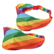 PAMINGONO Unisex Multi Color Stretchy Headbands 2pcs for Accessories Sports Running Yoga Gym Sweating 9.1 9.1 3.1in