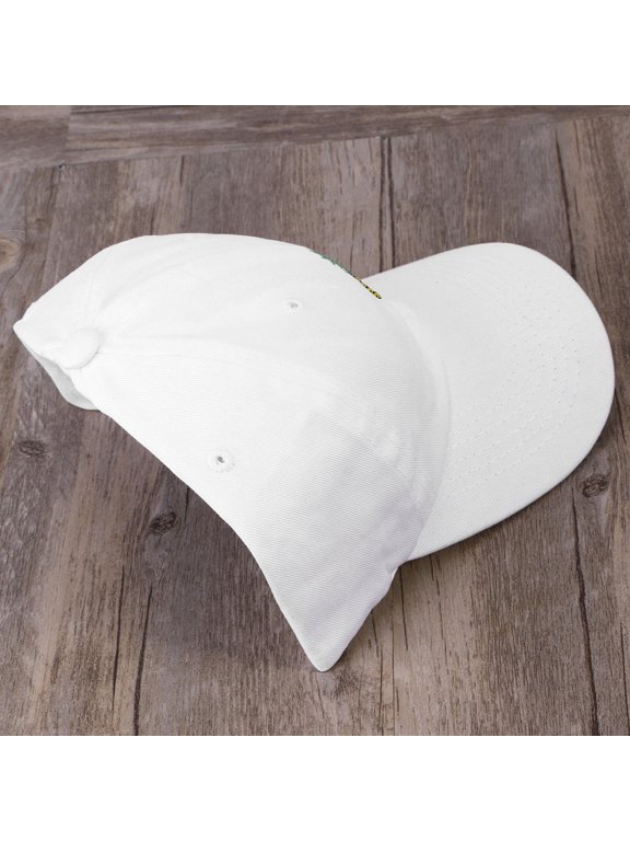 Pineapple Embroidery Baseball Cap Low Profile Hat White Cotton