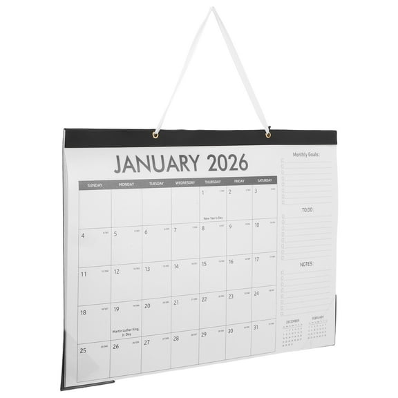PAMINGONO Black 2026 Hanging Wall Calendar with Clear Large Font for Easy Scheduling