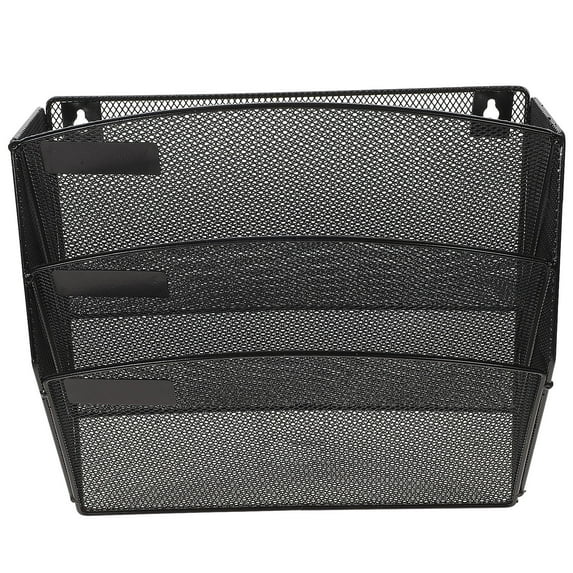 PAMINGONO Wall Mount Magazine Rack Black Metal Organizer for Clutter Free Space