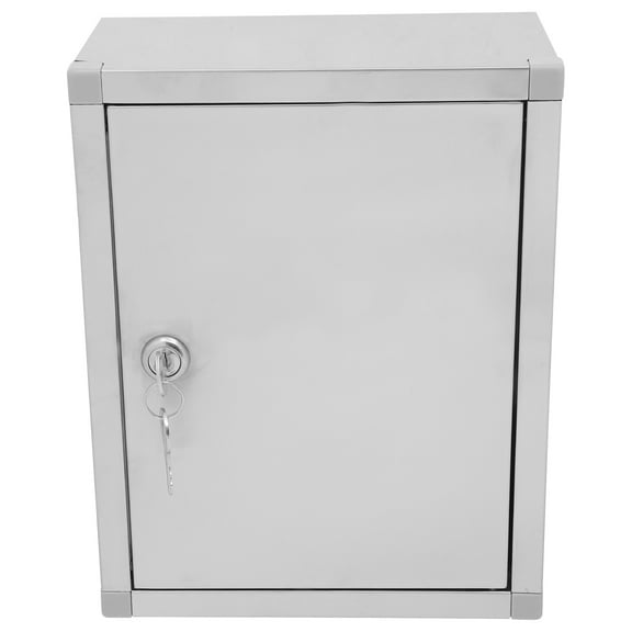 PAMINGONO Wall Mounted Storage Box with Lock for Phones Silver Stainless Steel Indoor 1Pack