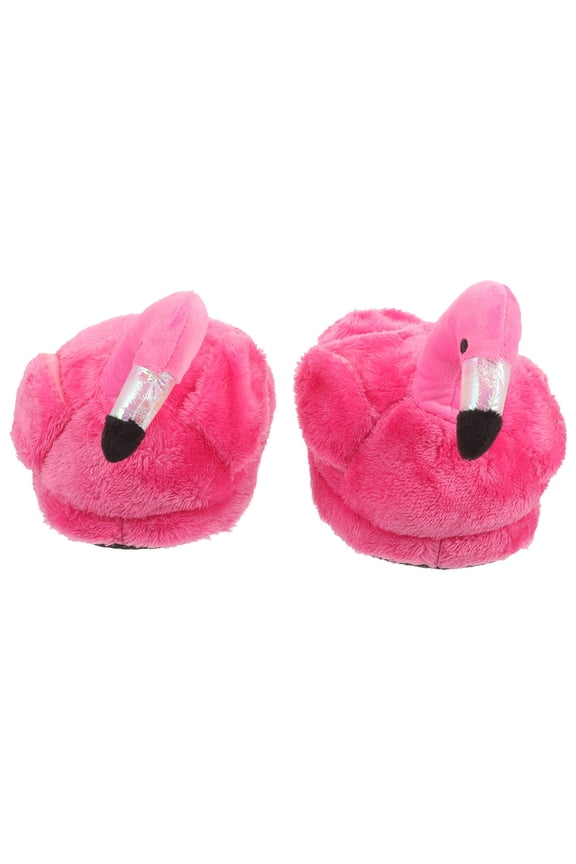 Women's Cozy Warm Slippers, 1 Pair Rosy Flamingo Indoor Shoes, Soft Comfortable Footwear for Home Use