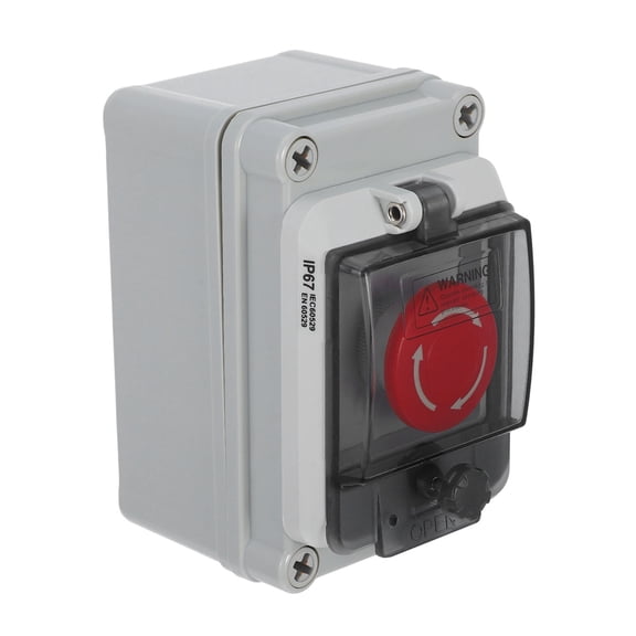 PAMINGONO Outdoor Waterproof Breaker Box with Emergency Stop Button and User Friendly Knob