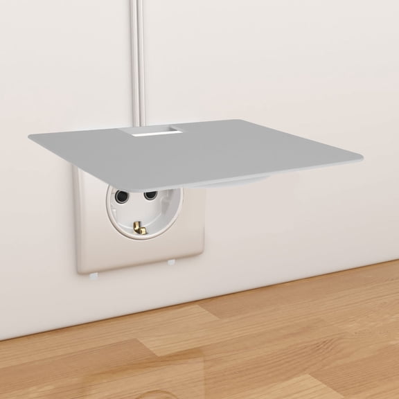 PAMINGONO White Plastic Router Shelf Wall Mount Outlet Organizer for Home Storage