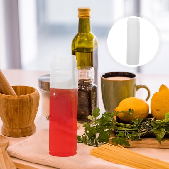 PAMINGONO Set of 6 Sauce Squeeze Bottles with Airtight Screw Lids for BBQ, Salad Dressings, Condiments, and Kitchen Use
