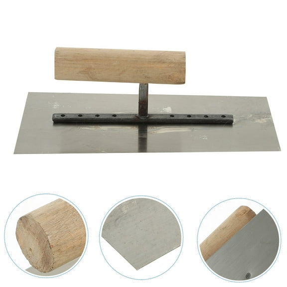 PAMINGONO Multi-Color Iron Masonry Trowel with Wooden Handle for Plastering, Flooring, and Construction Tasks