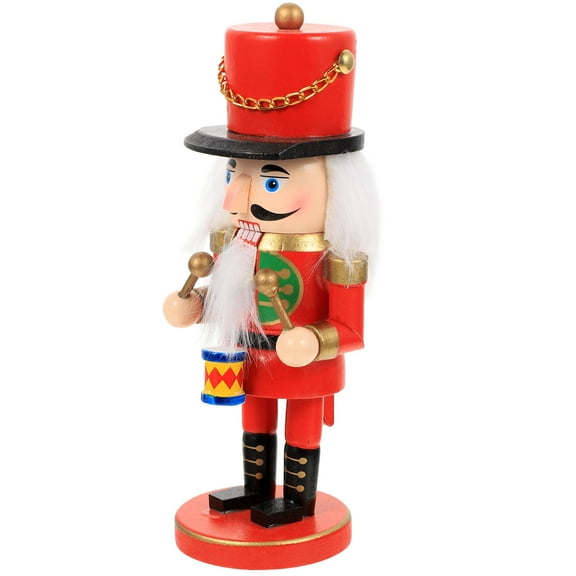 PAMINGONO Wooden Nutcracker Soldier 1Pack for Christmas Tabletop Decor Red Traditional Design