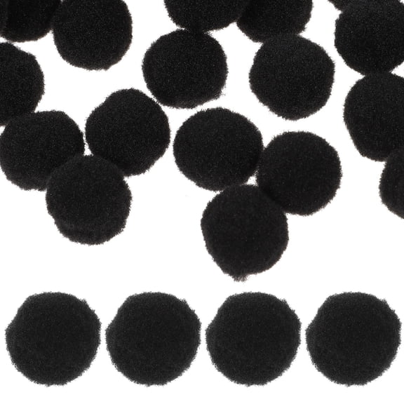PAMINGONO Black Fuzzy Pom Poms, 500 Pieces Soft Craft Pompoms for Kids Projects, Decorations, Home Decor and Crafts
