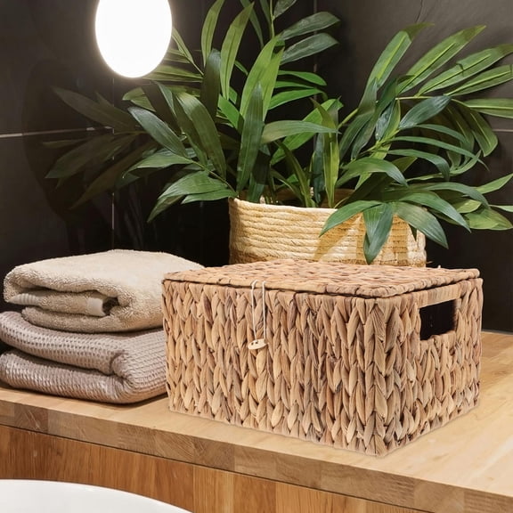 PAMINGONO Woven Baskets for Organizing Rectangular Decorative 1Pack