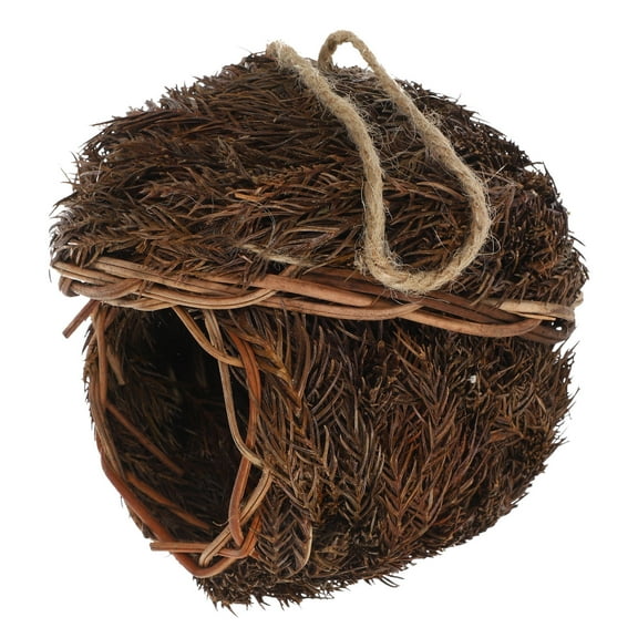 PAMINGONO Pet Bird Supply Dark Brown Woven Nest for Outdoor Comfortable Home 1Pc