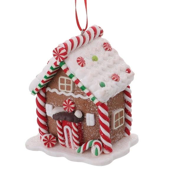 PAMINGONO Xmas Ornaments House Shaped Multi Colored Resin Christmas Listing Pendants 1Pcs
