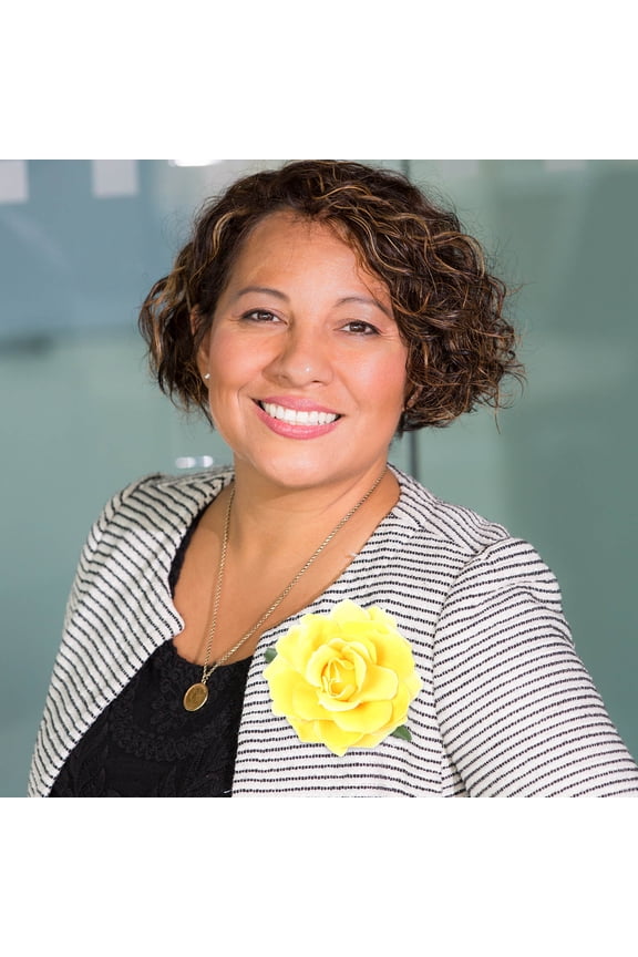 Yellow Rose Brooch Pin with Floral Hair Clip for Party and Wedding Decoration