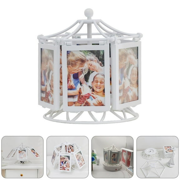 PAMINGONO carousel picture frame White ABS Photo Display Bedroom 1Pack