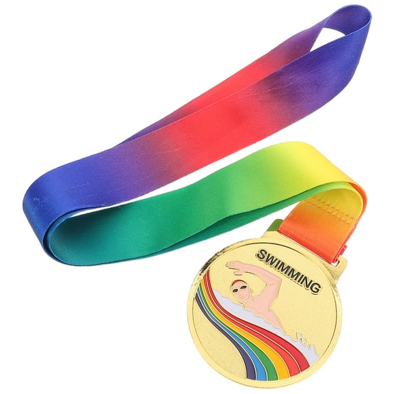 PAMINGONO Golden Metal Swimming Medal for Sports and Competition Awards with Hanging Lanyard
