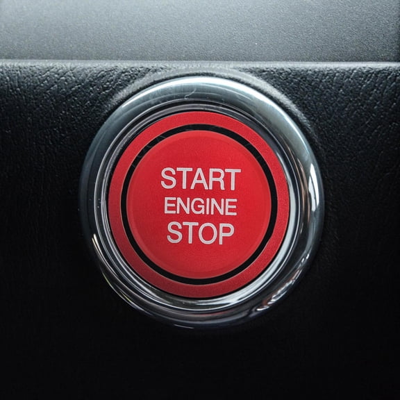 PAMINGONO Push to Start Button Cover Red Decorative Car Engine Interior Upgrade