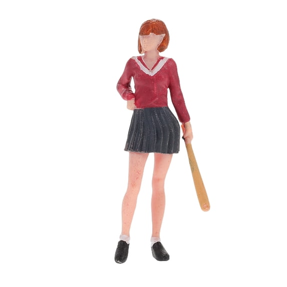 PAMINGONO Miniature Baseball Girl Figurine for Home Decor Multi Plastic Model Inspires Creativity Compact Size