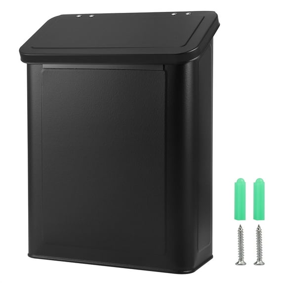 PAMISO Large Metal Lint Holder Bin with Lid for Laundry Room, Magnetic Laundry Storage, Washer or Wall Mount Trash Bin Hanging on Dryer (Black)