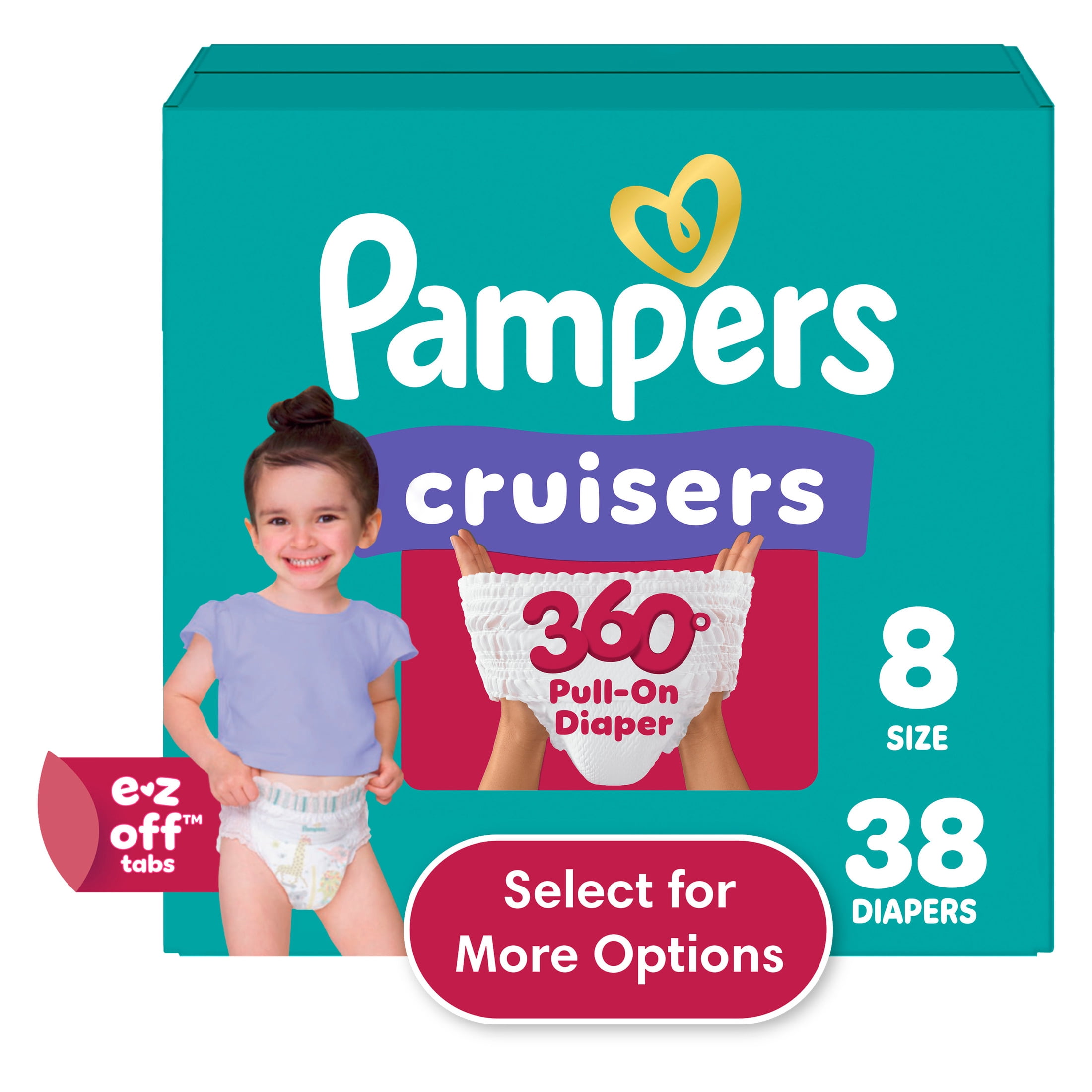 Pampers Cruisers 360 Diapers Size 8, 38 Count - Walmart.com