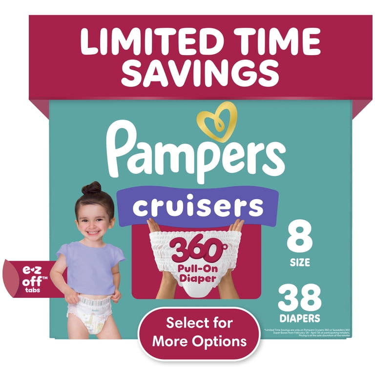 Pampers XL 38枚 ×８ Pampers Cruisers 360 Diapers Size 8, 38 Count - Walmart.com