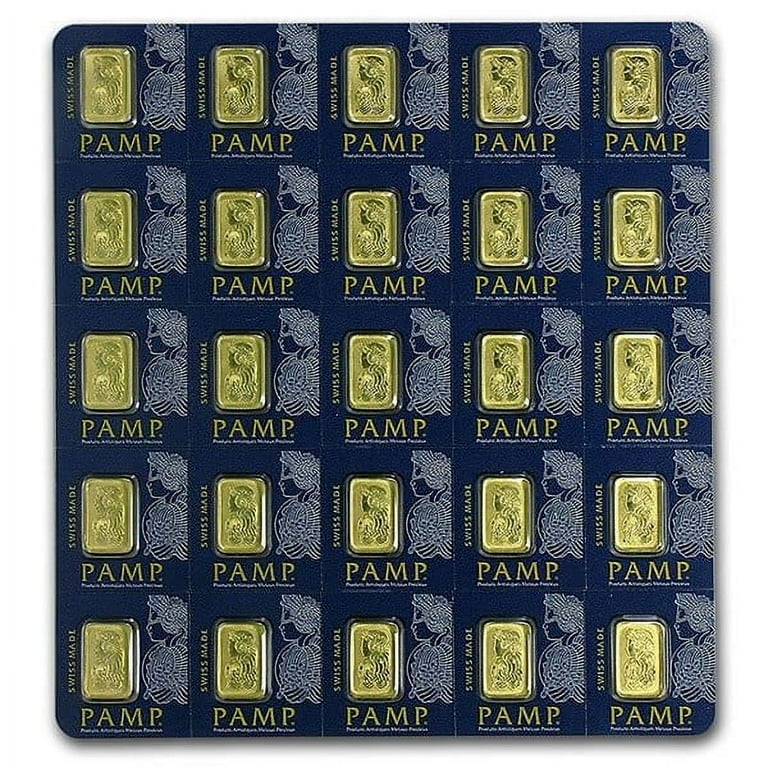 PAMP Suisse Multigram+25 Gold Bars - Qty 25, 1 Gram Bars, .9999
