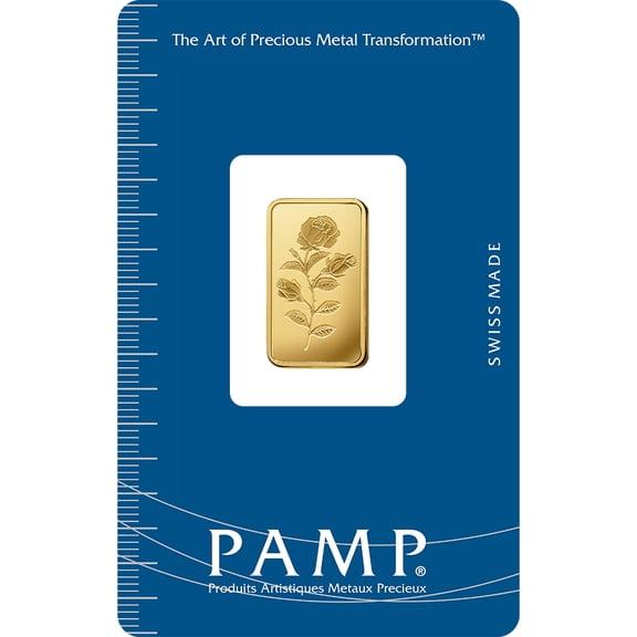 PAMP Suisse Rosa 5 gram .9999 Gold Bar - Sealed Assay Card