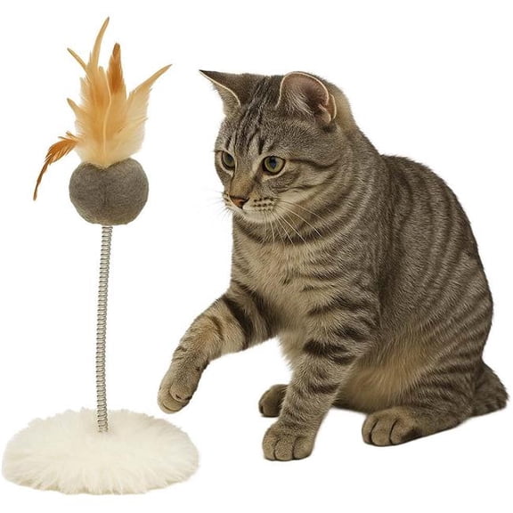 PAMPERED PETS CAT001 Pampered Pets Spring Tail Teaser Interactive Cat Post, 6'L x 6'W x 12'H