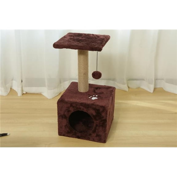 PAMPERED PETS CAT007 Pampered Pets Cozy Cube Multi-Level Cat Tree with Condo, 12'L x 12'W x 24.5'H
