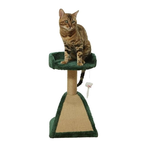 PAMPERED PETS CAT008 Pampered Pets Cozy Crest Cat Tree with Hammock & Sisal Post, 14'L x 12'W x 19.5'H