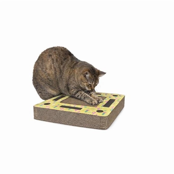 PAMPERED PETS CAT102 Pampered Pets Square Maze Cardboard Cat Scratcher with Track Ball, 12.6'L x 12.6'W x 2.36'H