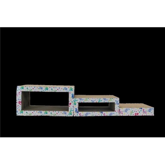 PAMPERED PETS CAT106 Pampered Pets Staircase Cardboard Cat Scratcher & Lounge Stacking Block, 13.39'L x 6.89'W x 8.66'H