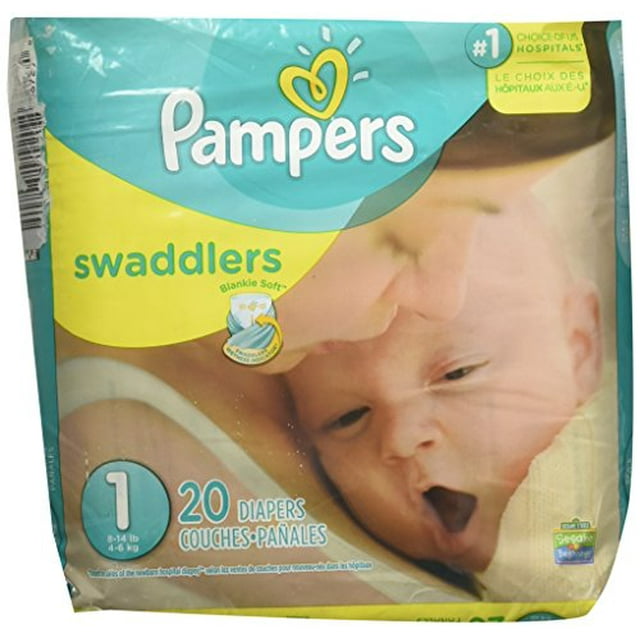 PAMPERS SWADDLERS DIAPERS SIZE ONE 20 COUNT - Walmart.com