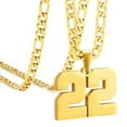 thumbnail image 1 of PAMTIER Athletes Number 0-99 Pendant Necklace for Men Women Stainless Steel Angel Numbers Necklaces Cool Hip Hop Sports Jewelry with Chain Gold 22, 1 of 2