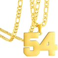 thumbnail image 1 of PAMTIER Athletes Number 0-99 Pendant Necklace for Men Women Stainless Steel Angel Numbers Necklaces Cool Hip Hop Sports Jewelry with Chain Gold 54, 1 of 2