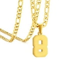 thumbnail image 1 of PAMTIER Athletes Number 0-99 Pendant Necklace for Men Women Stainless Steel Angel Numbers Necklaces Cool Hip Hop Sports Jewelry with Chain Gold 8, 1 of 2