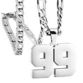 thumbnail image 1 of PAMTIER Athletes Number 0-99 Pendant Necklace for Men Women Stainless Steel Angel Numbers Necklaces Cool Hip Hop Sports Jewelry with Chain Silver 99, 1 of 2