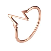 PAMTIER ECG Heartbeat Ring for Women Stainless Steel Band with Electrocardiogram Line Design Minimalist Personalized Jewelry Rose Gold Size 7