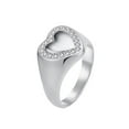 thumbnail image 1 of PAMTIER Heart Shape Rings for Women Non-Tarnish Stainless Steel Band with Zirconia Romantic Promise Signet Ring Silver Size 9, 1 of 6
